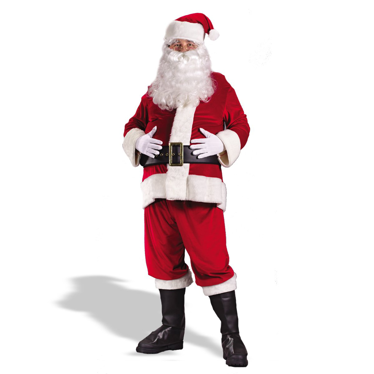 Fun World Men's Rich Velvet Santa Suit Costume - Red - Large