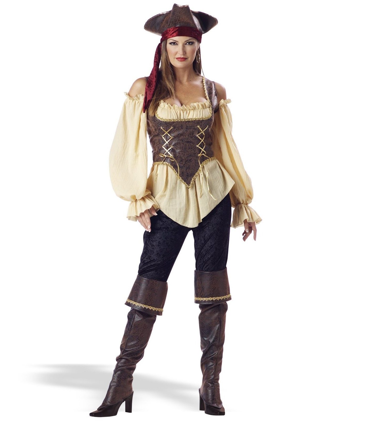 In Character Costumes Women's Rustic Pirate Lady - Elite Adult Collection Costume - Brown - Large