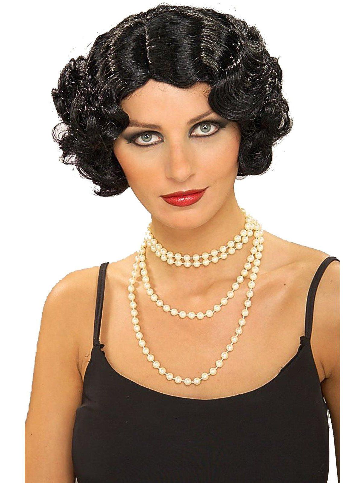 Forum Novelties Inc Women's Flapper Wavy Wig (Black) - Black - One Size