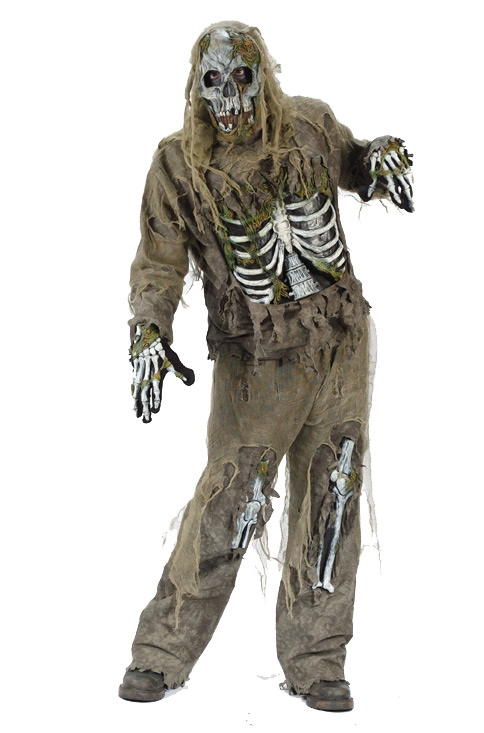 Fun World Men's Skeleton Zombie Adult Costume - Black - Standard One-Size