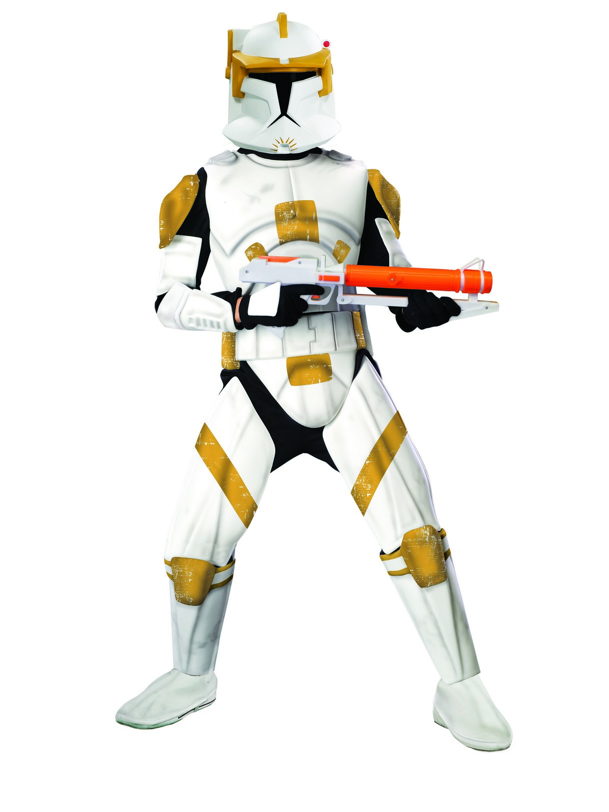 Rubie's Costume Co Men's Star Wars Animated Clone Trooper Commander Cody Adult Costume - White/Yellow - Standard One-Size