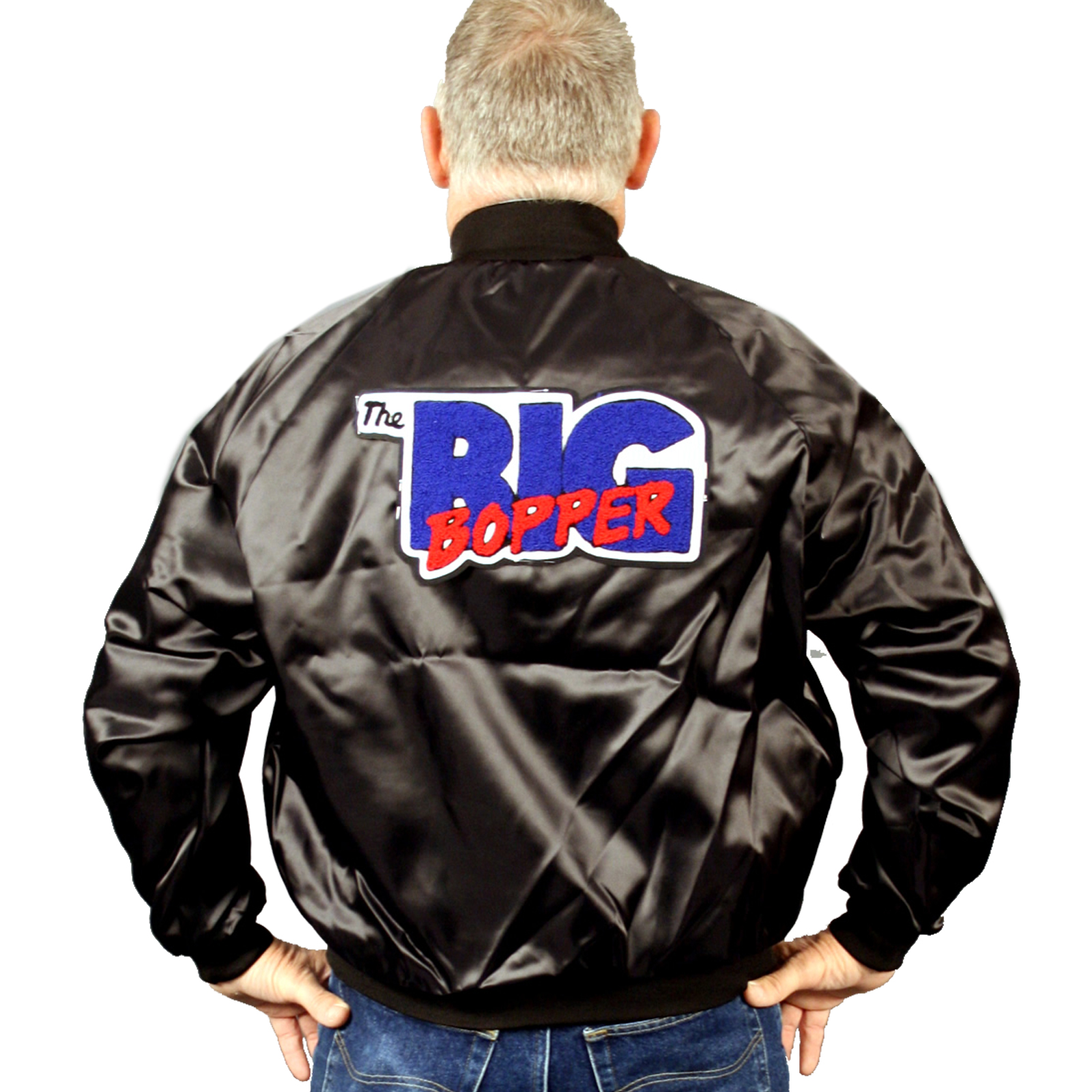 Cruisin USA Men's Black Satin Big Bopper Jacket Adult Costume - 2X