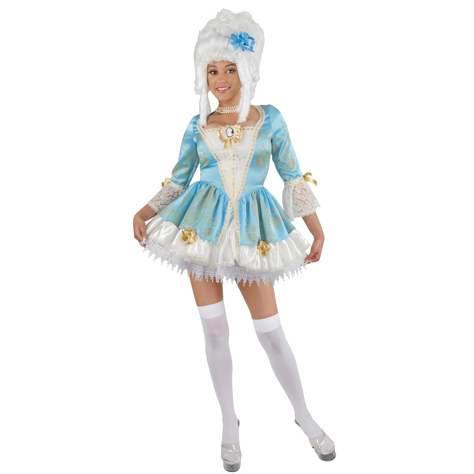 Charades Costumes Women's Marie Antoinette Series Blue and Gold Adult Costume - Large