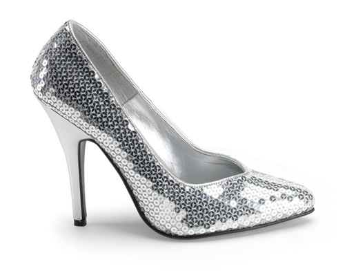 Pleaser Shoes Women's Silver Sequin Adult Shoes - 11