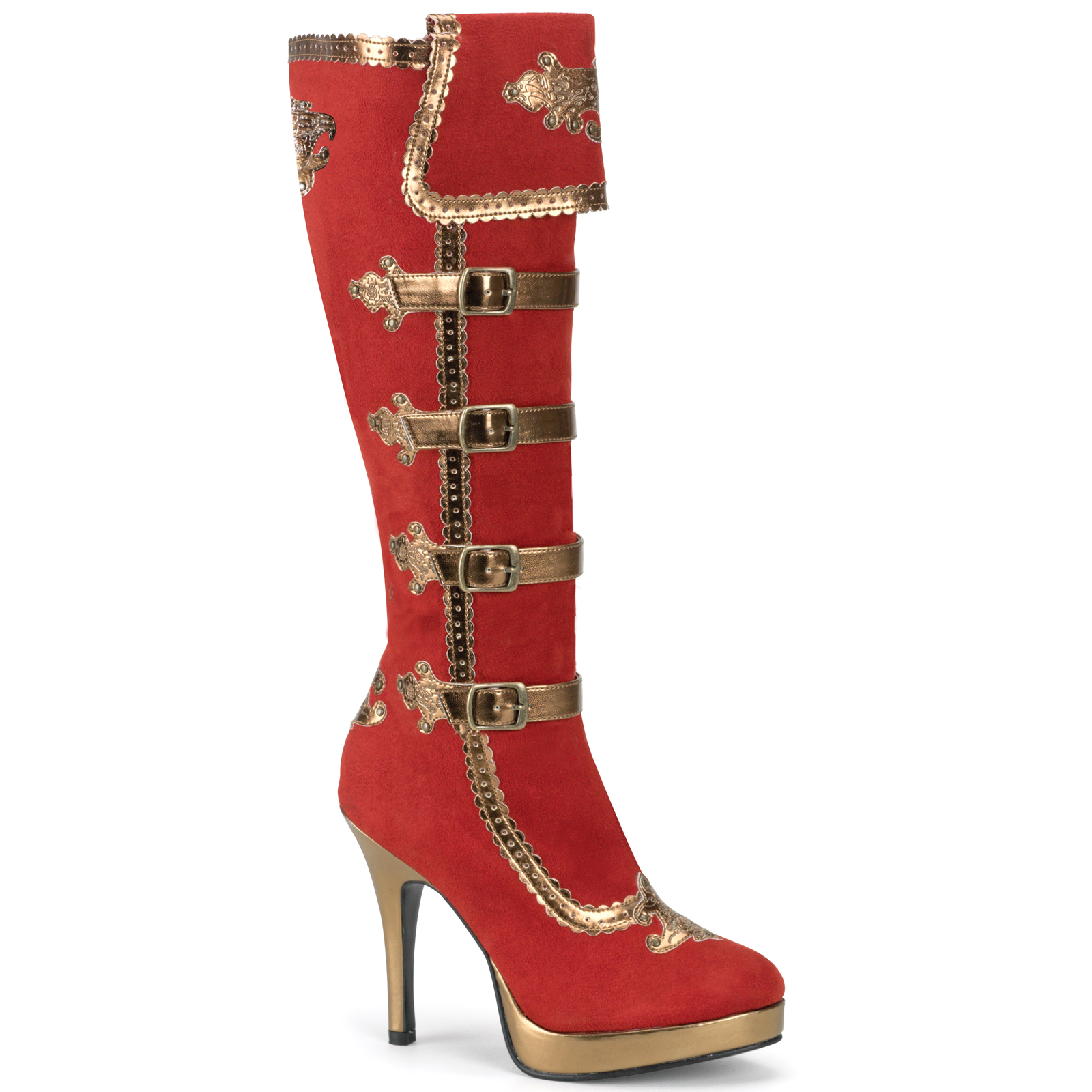 Pleaser Women's Carnival (Red/Gold) Adult Boots - 10