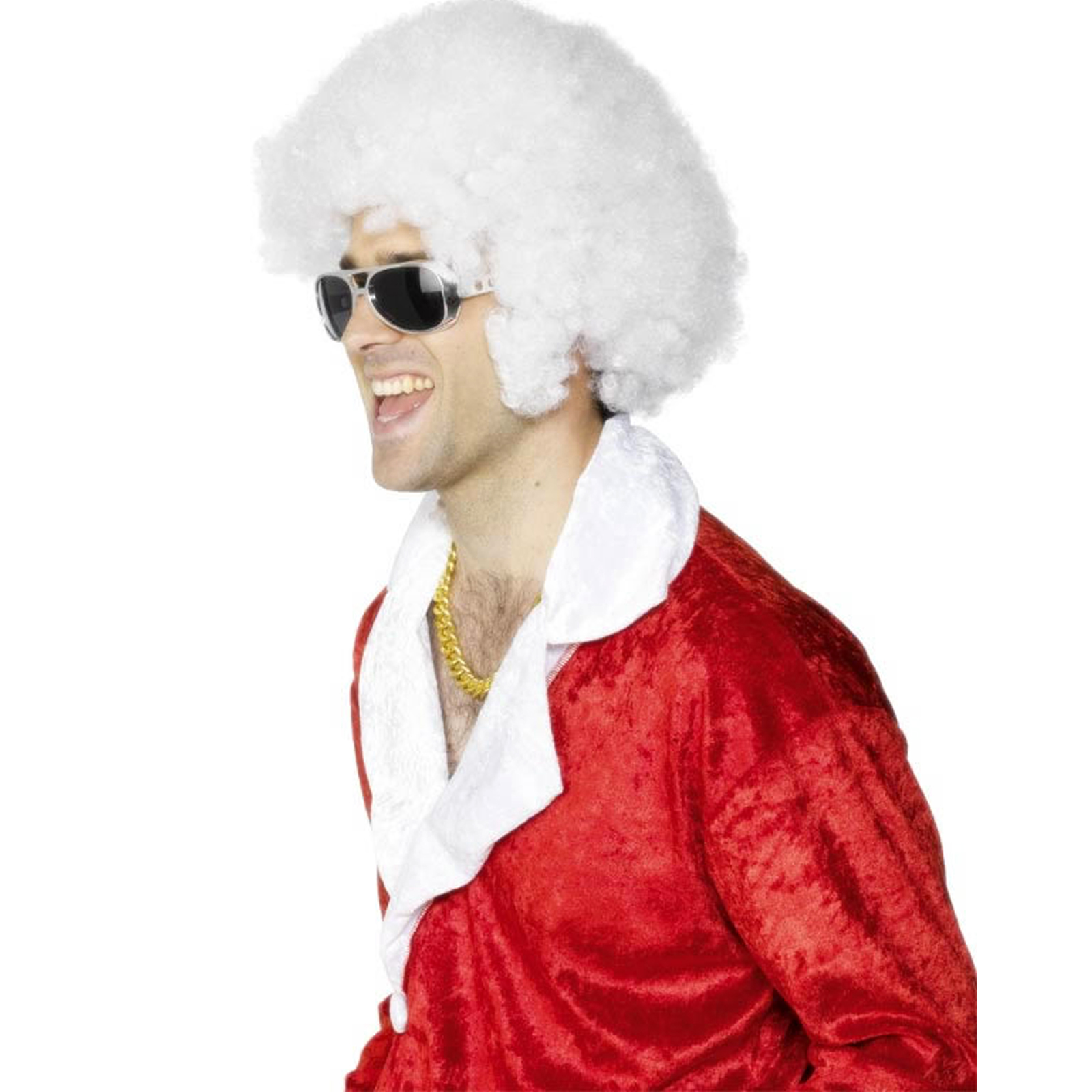 Smiffy's USA Women's Santa Afro White Wig Adult