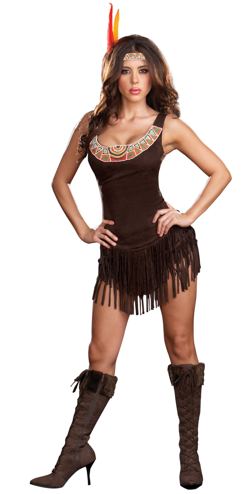 Dreamgirl Women's Pocahottie Adult Costume - Brown - Large