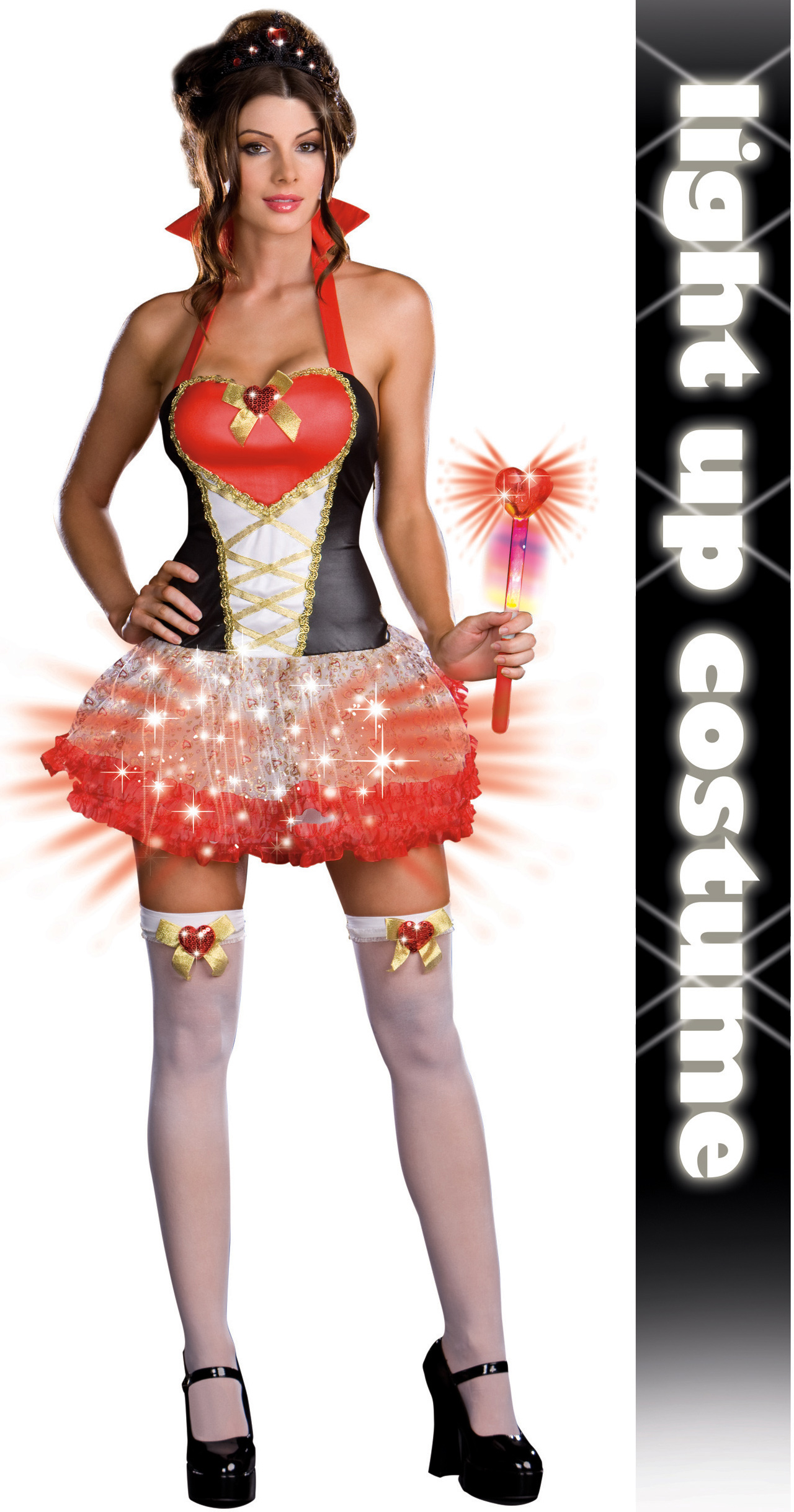 Dreamgirl Women's Queen of Heartbreakers (Light-Up) Adult Costume - Red - Large for Valentines Day