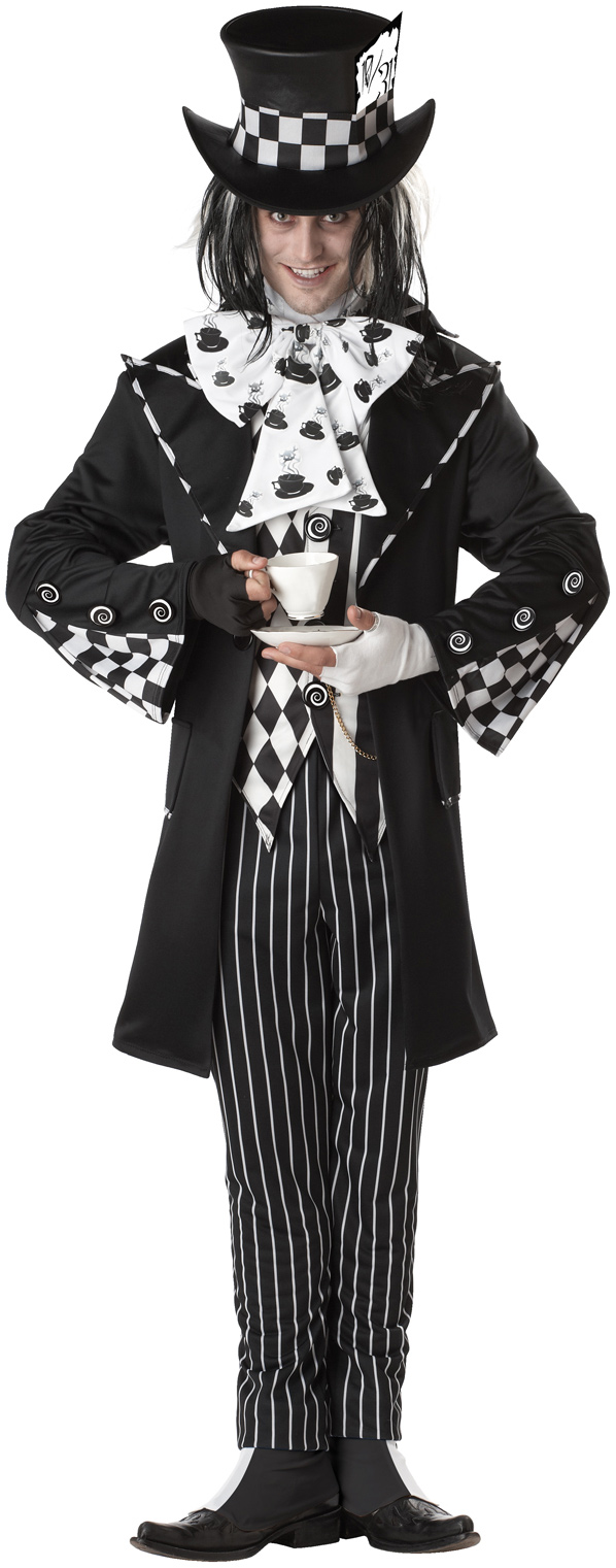 California Costume Collection Men's Dark Mad Hatter Adult Costume - Black - Large