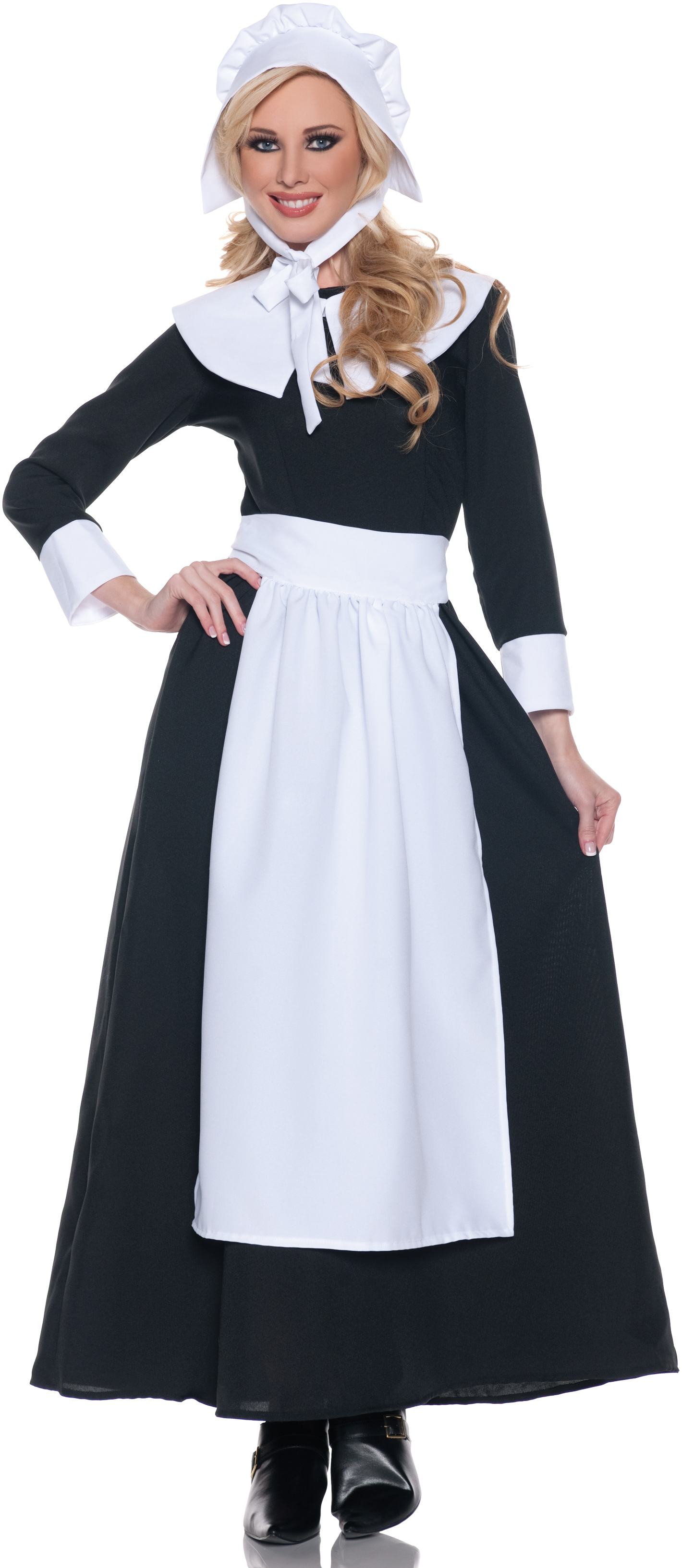 Underwraps Carnival Corp. Women's Proper Pilgrim Woman Adult Costume - Black - Large