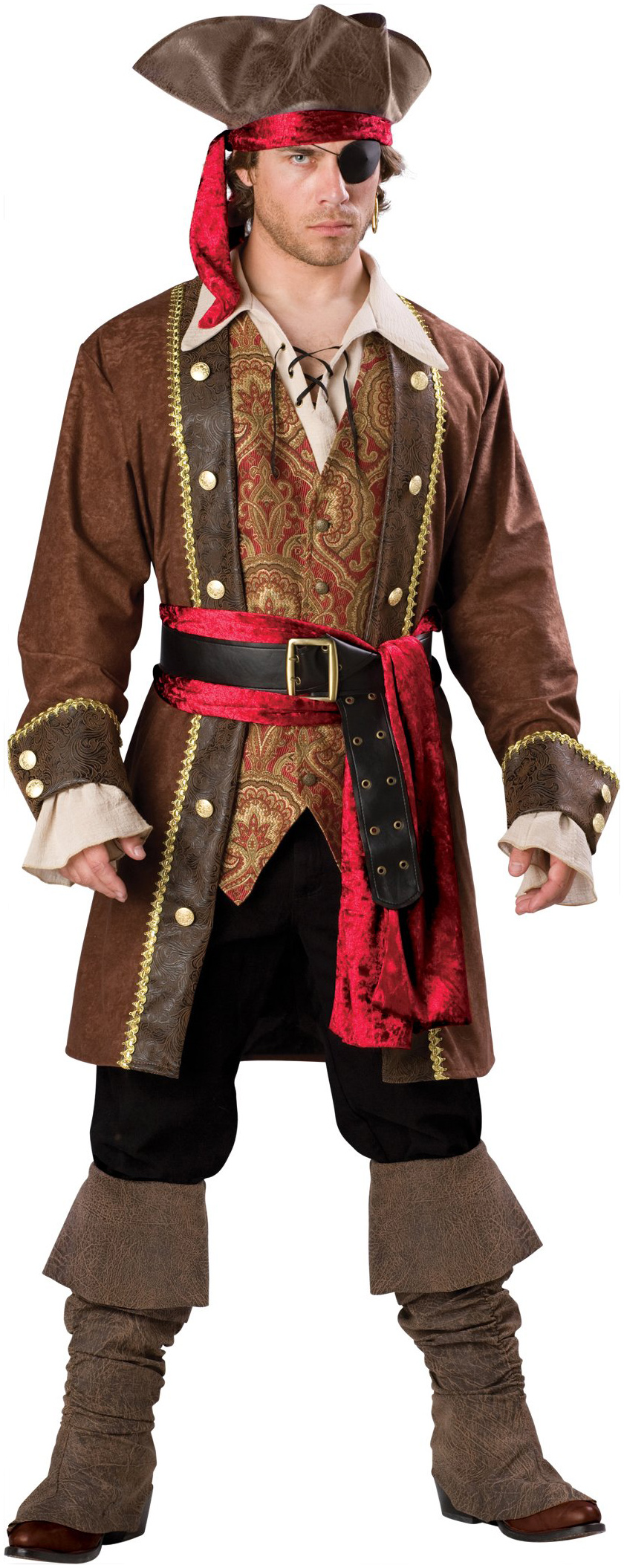 In Character Costumes Men's Captain Skullduggery Elite Adult Costume - Brown - Large