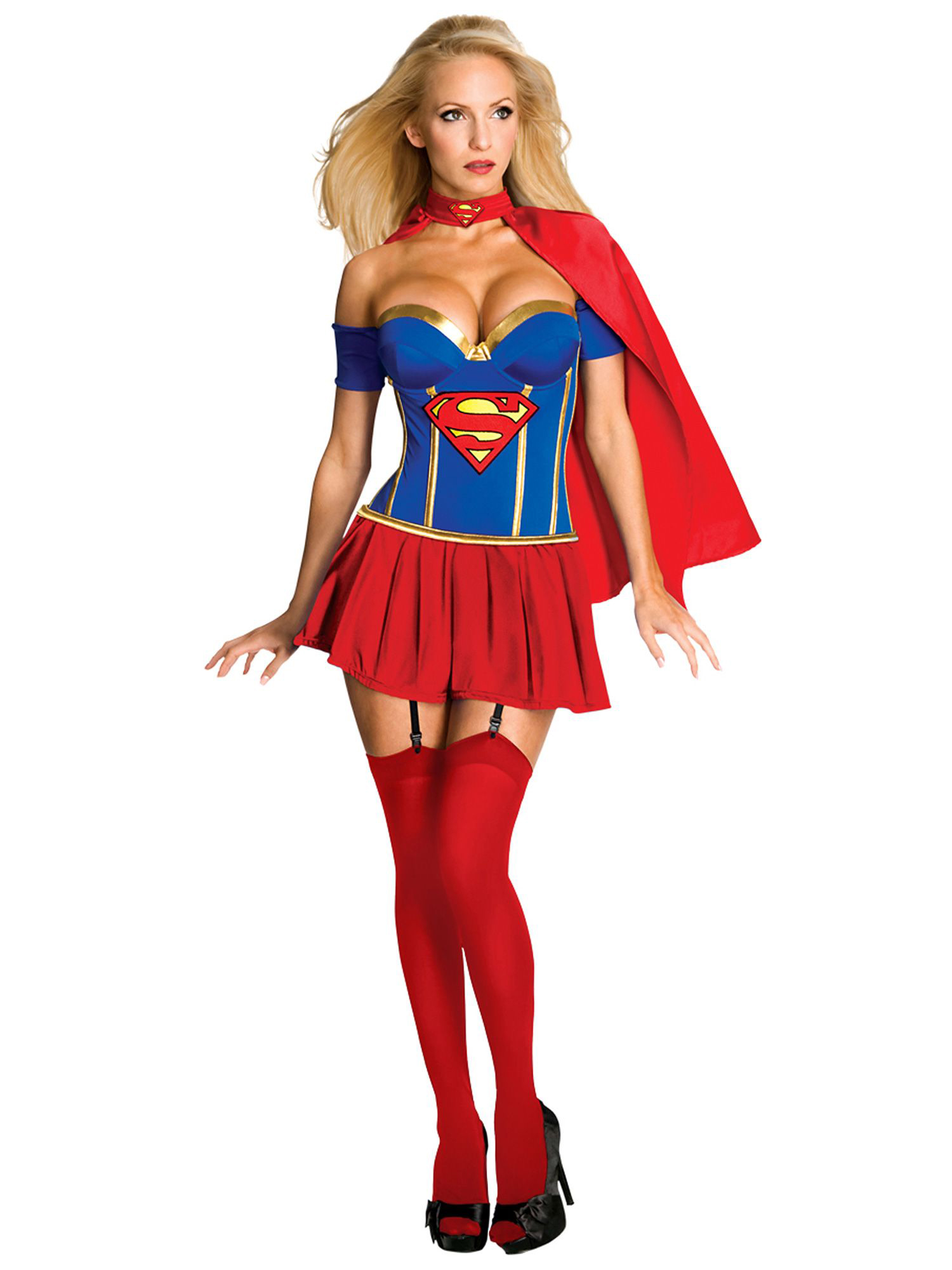 Rubie's Costume Co Women's Justice League - Supergirl Corset Adult Costume - Red/Blue - Large