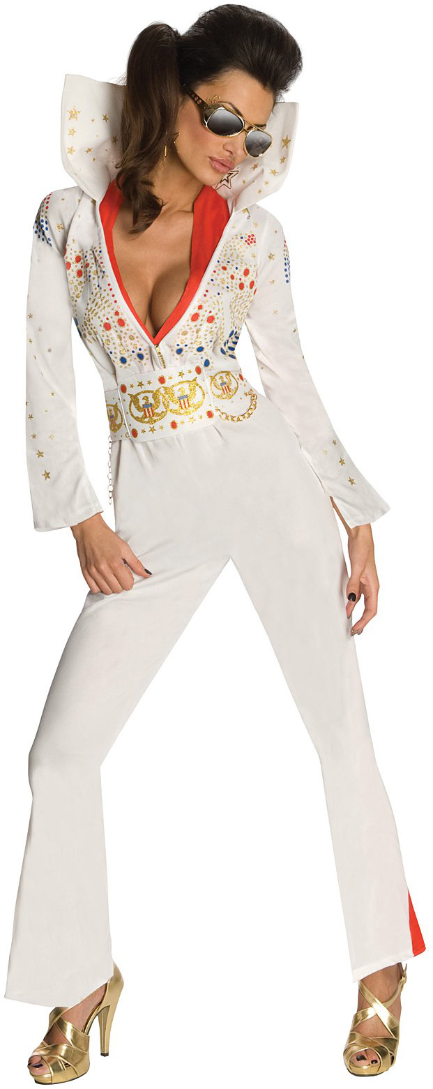 Rubie's Costume Co Women's Secret Wishes Elvis Adult Costume - White - Large