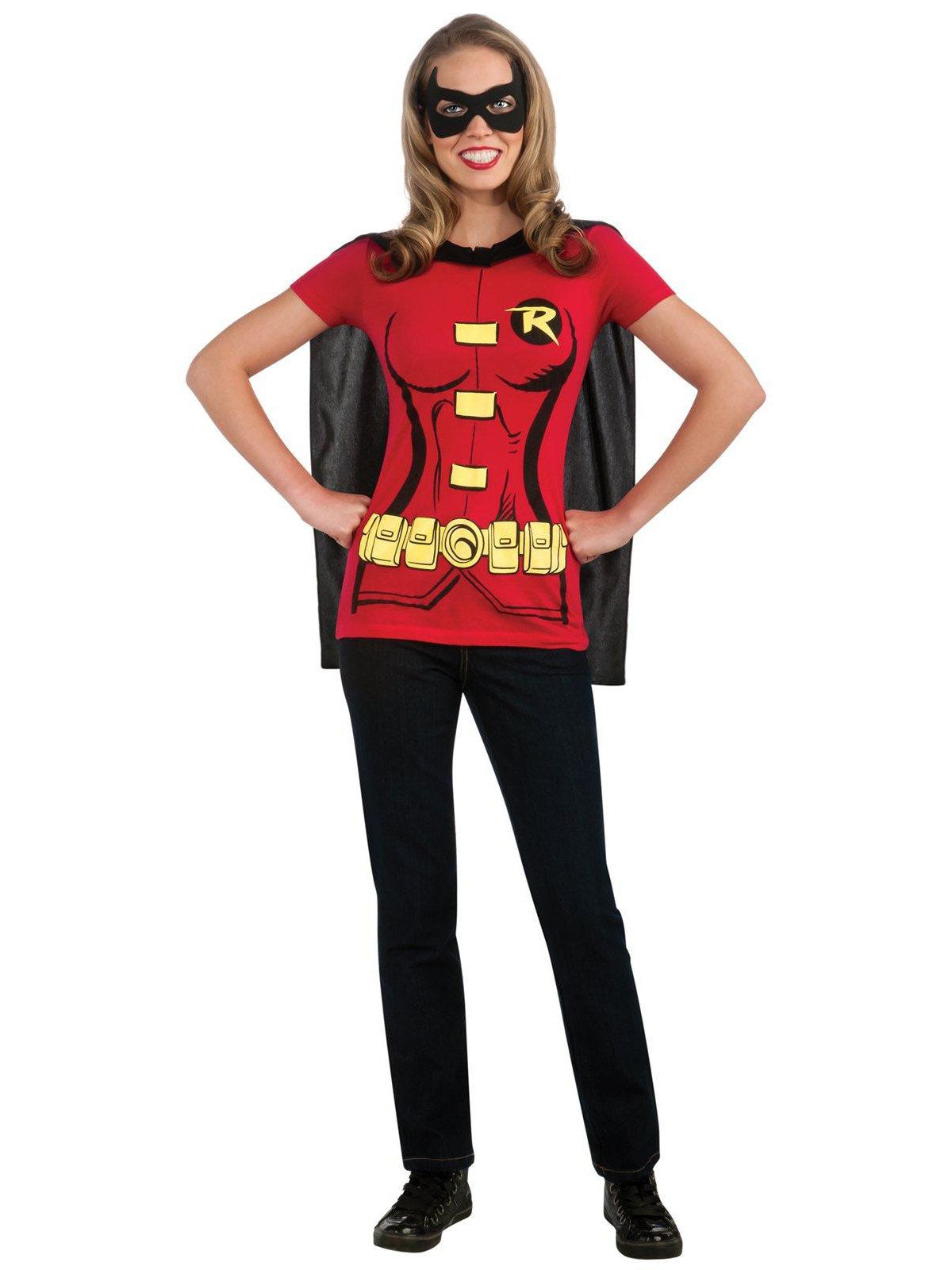 Rubie's Costume Co Women's Robin (Female) T-Shirt Adult Costume Kit - Red - Large