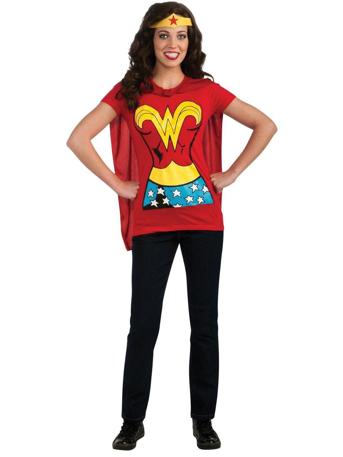 Rubie's Costume Co Women's Wonder Woman T-Shirt Adult Costume Kit - Blue/Red/Yellow - Large