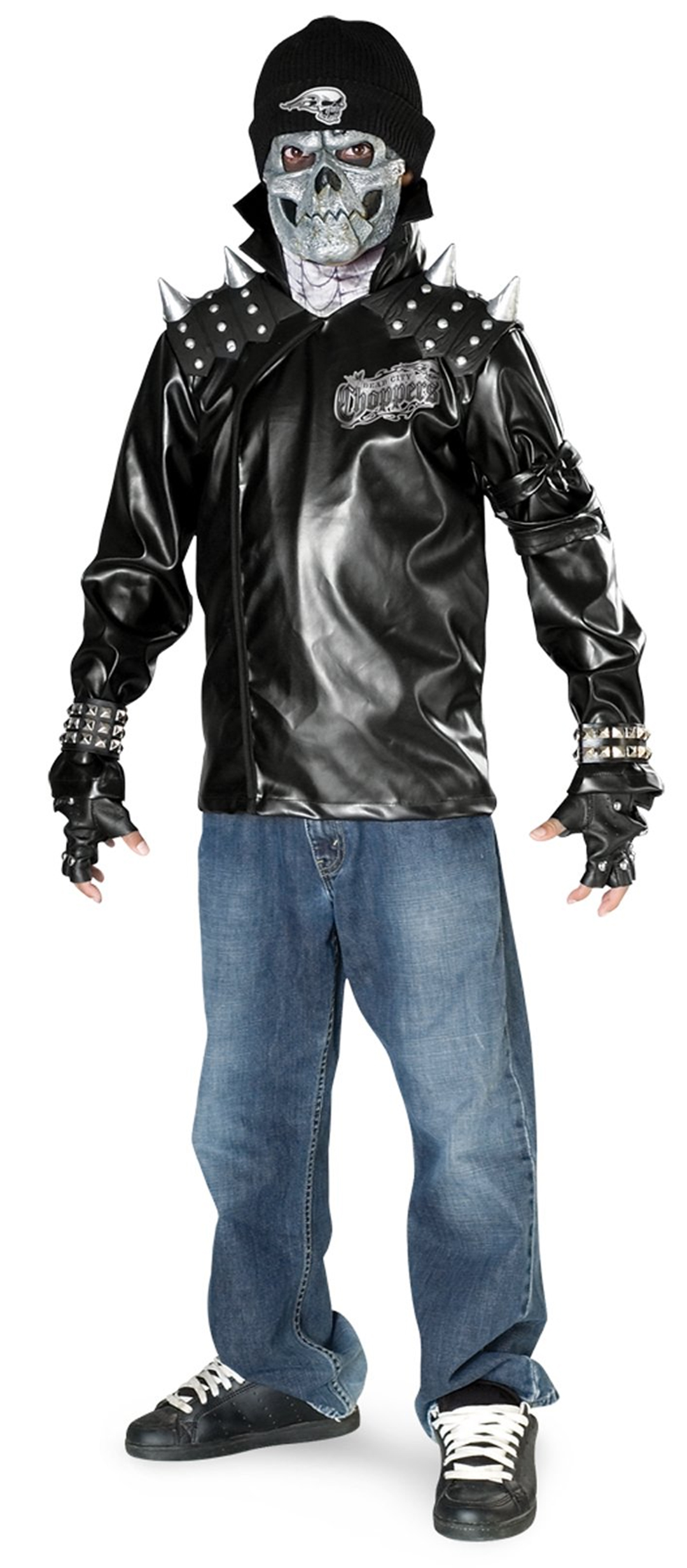 Rubie's Costume Co Men's Metal Skull Biker Teen Costume - Black - Large