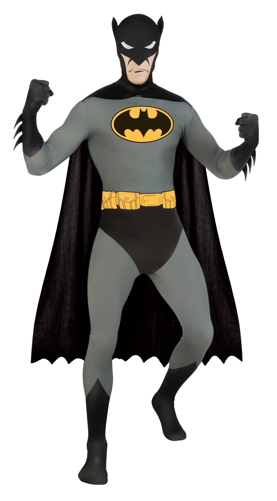 Rubie's Costume Co Men's DC Comics 2nd Skin Batman Adult Costume - Gray - Large