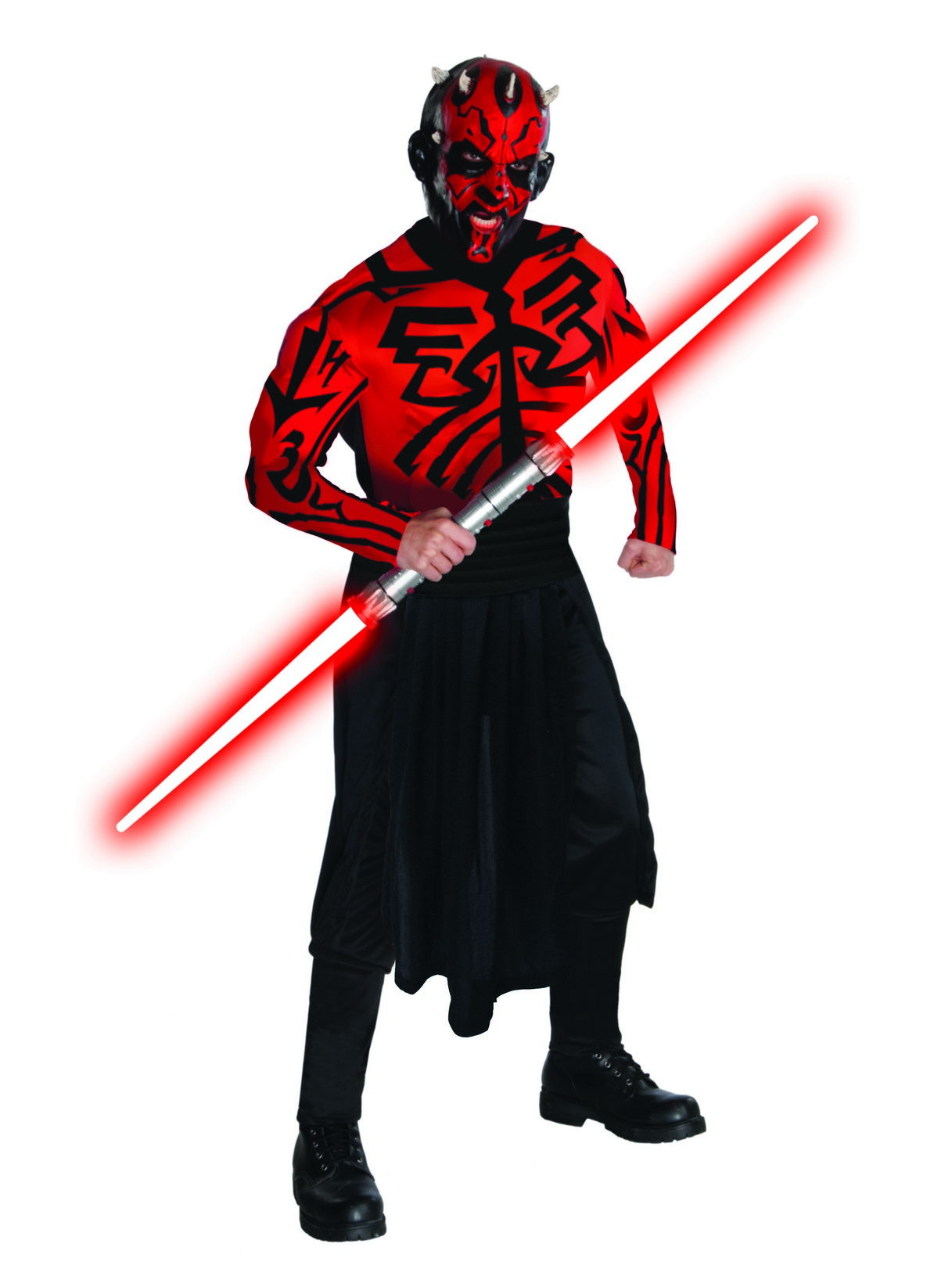 Rubie's Costume Co Men's Star Wars Darth Maul Deluxe Muscle Chest Adult Costume - Black/Red - Standard