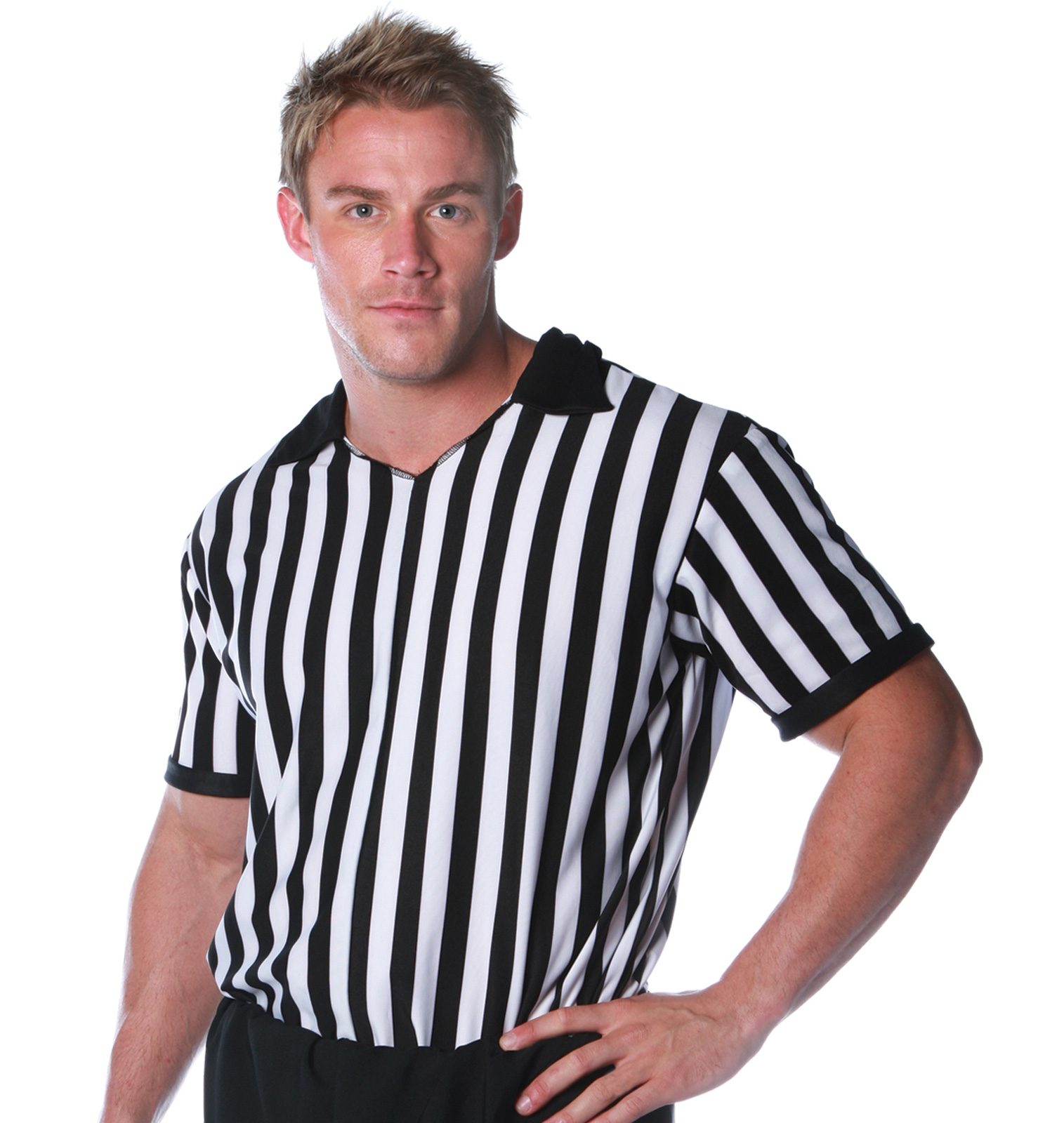 Underwraps Carnival Corp. Men's Referee Shirt Adult Costume - Black & White - One-Size