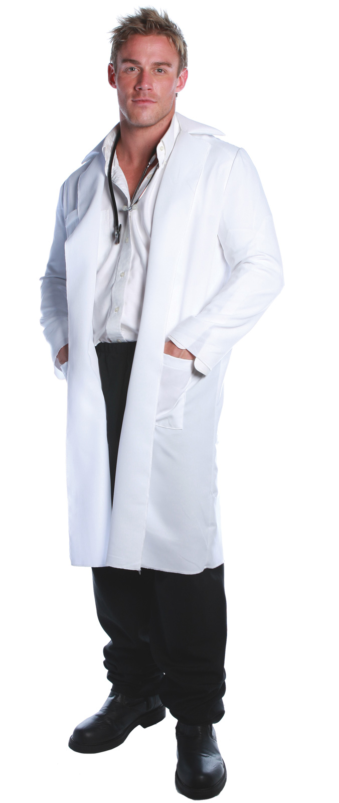 Underwraps Carnival Corp. Men's Lab Coat Adult Costume - White - One-Size