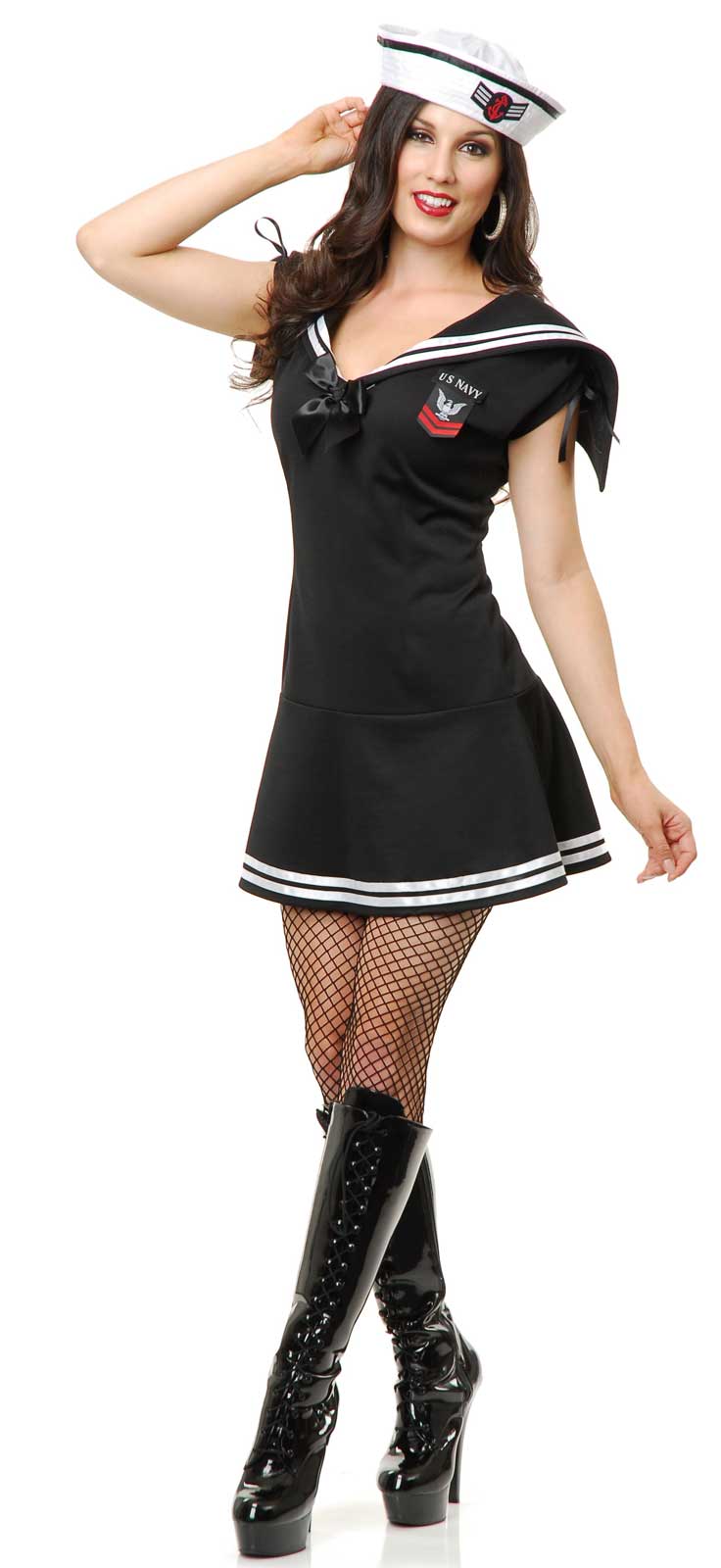 Charades Costumes Women's WWII Sailor Gal Adult Costume - Black - Large