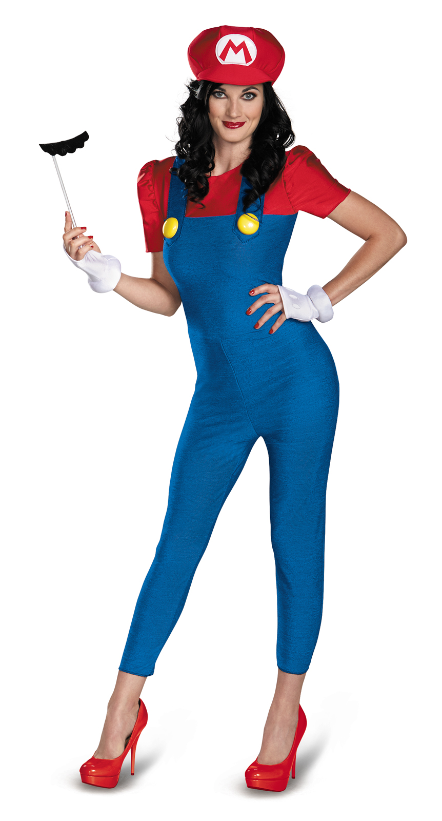 Disguise Inc Women's Super Mario Bros. - Deluxe Mario Female Adult Costume - Red/Blue - Large (12-14)