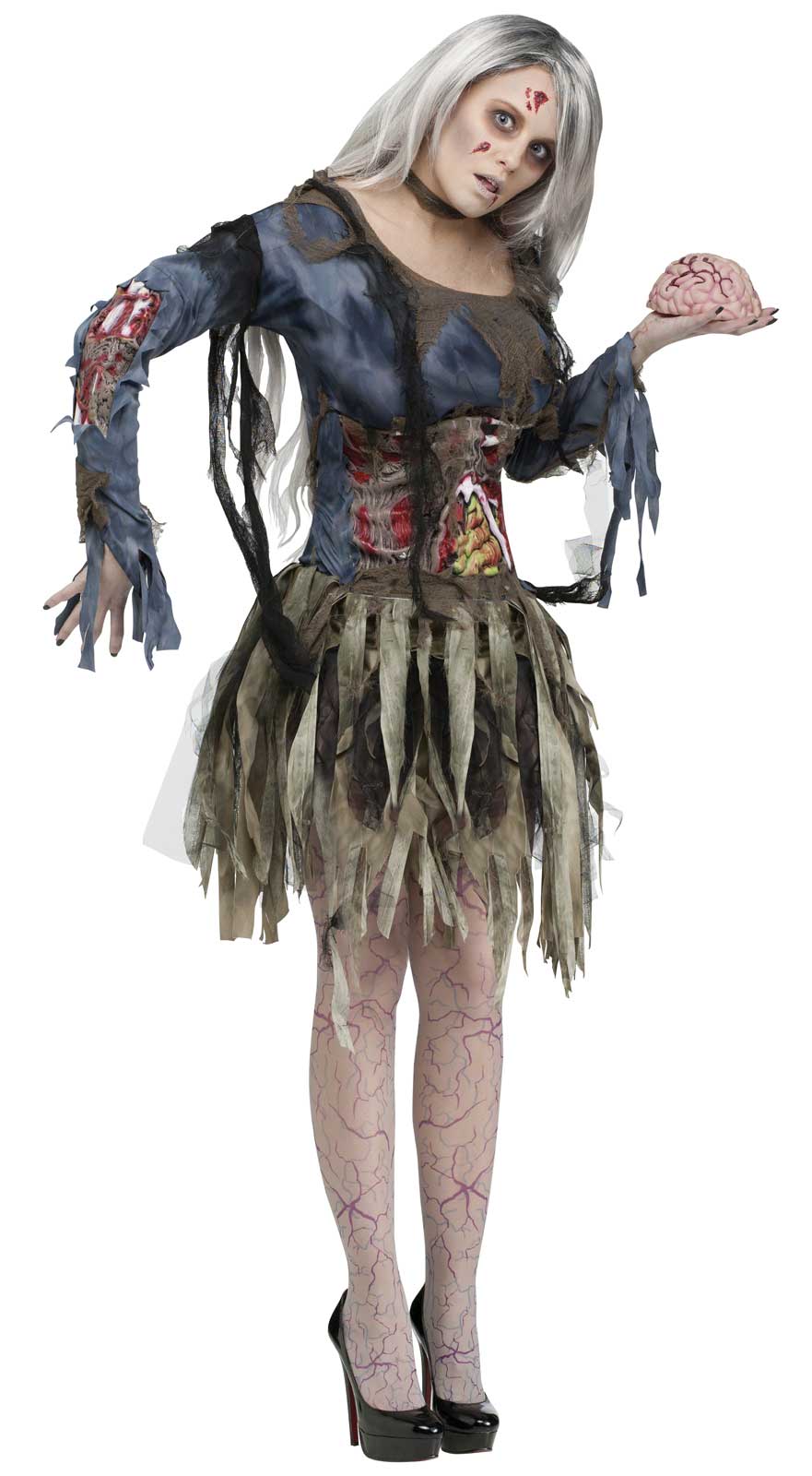 Fun World Women's Female Complete Zombie Adult Costume - Green - M/L (10-14)