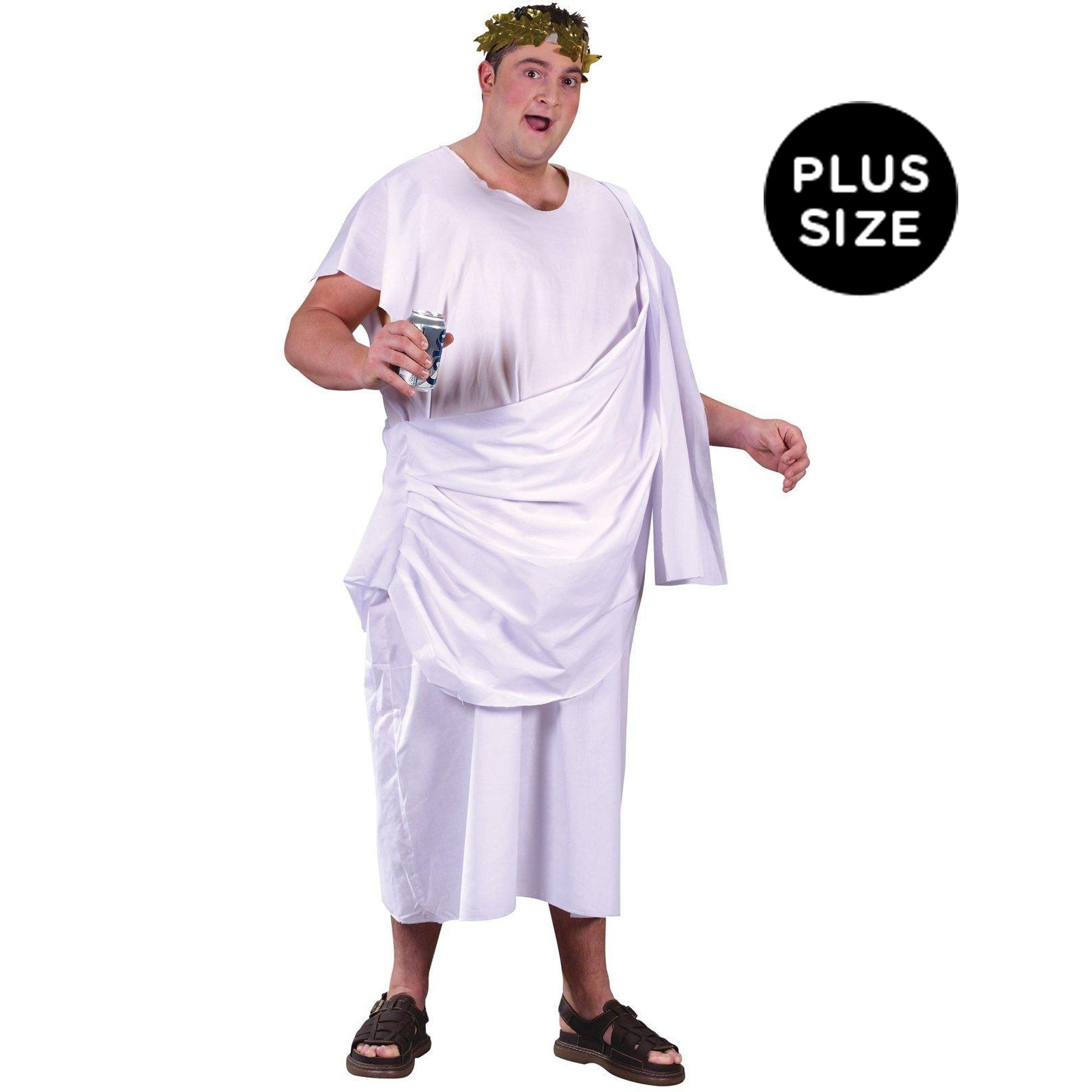 Fun World Men's Toga! Toga! Plus Adult Costume - White - Plus