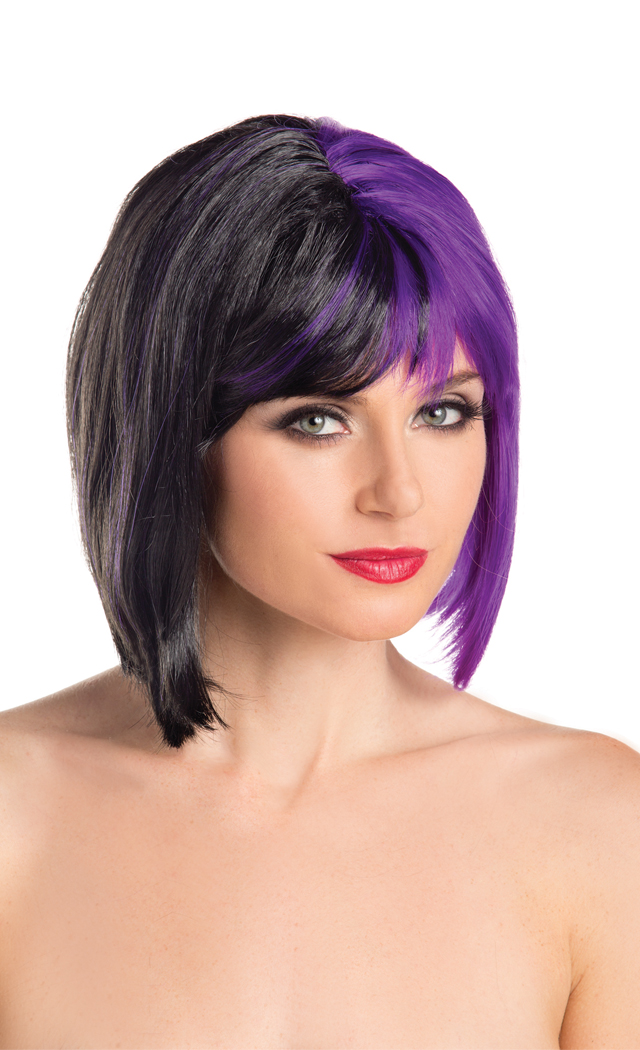 Be wicked Women's 2 Tone Short Bob Wig - Red/Black - O/S