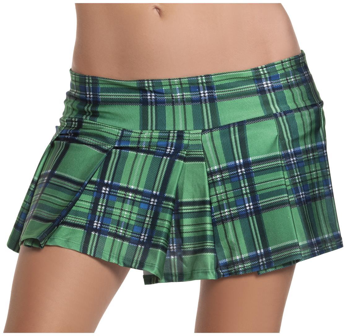 Be wicked Women's Pleated Plaid School Girl Skirt - Green - M/L