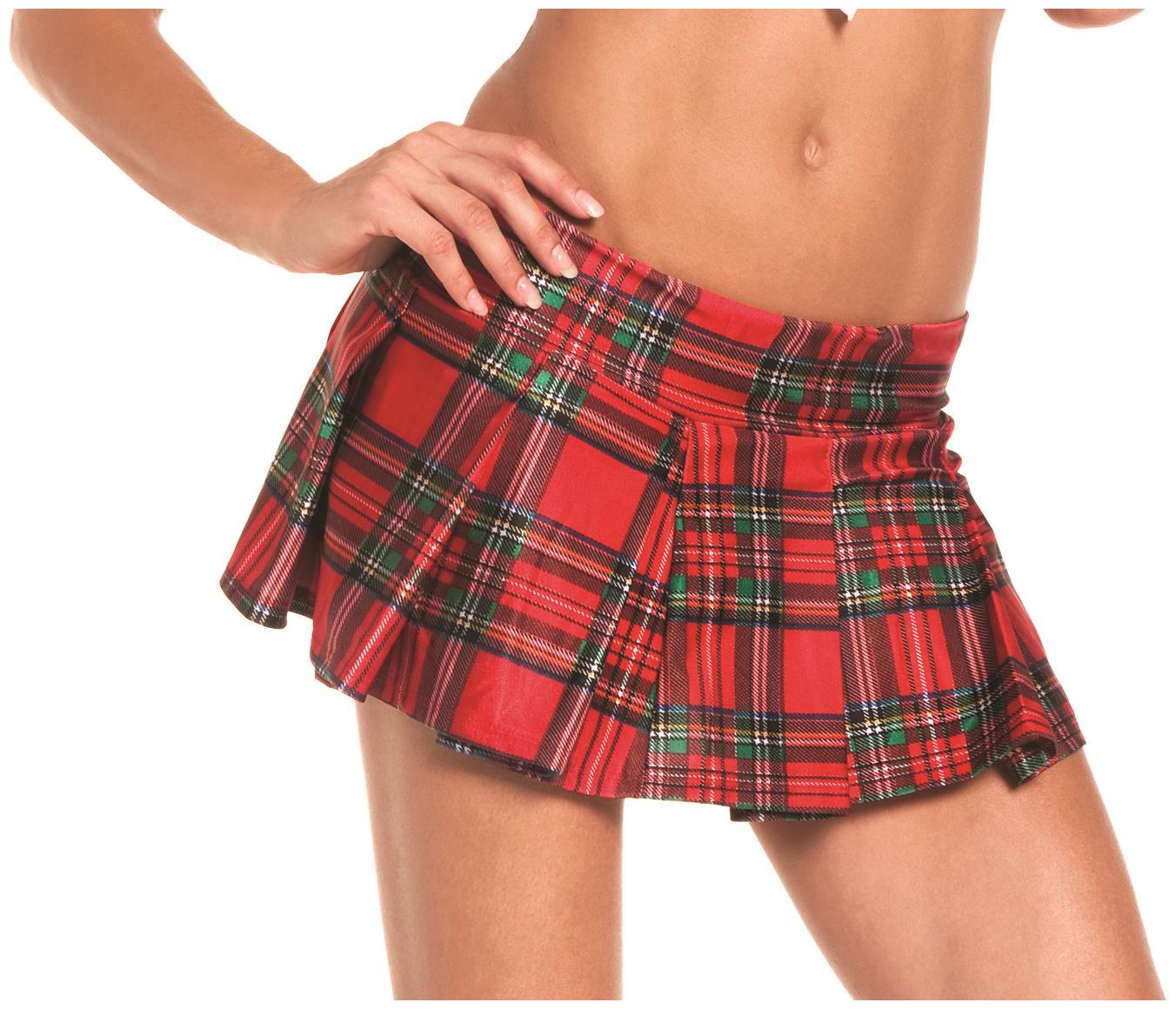 Be wicked Women's Pleated Plaid School Girl Skirt - Red - M/L for Valentines Day