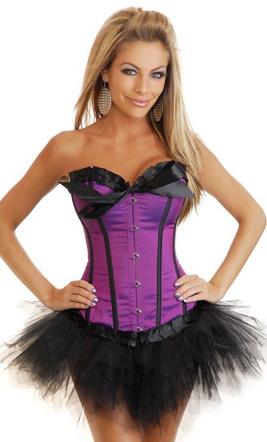 Daisy Corsets Women's Burlesque Ruffled Corset and Pettiskirt - Large for Mardi Gras