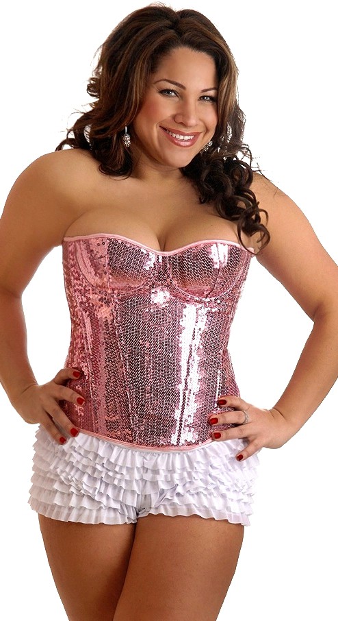 Daisy Corsets Women's Plus Size Sequin Underwire Zipper Corset - 2X for Valentines Day