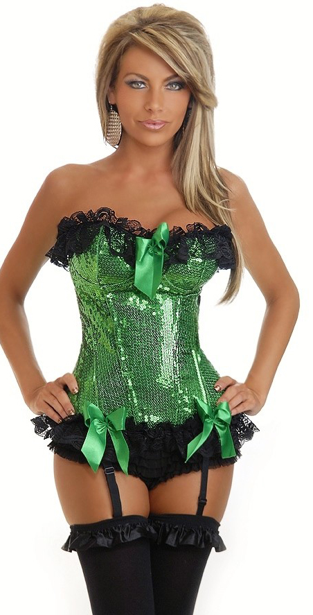 Daisy Corsets Women's Sequin Burlesque Underwire Corset - 2X for Mardi Gras