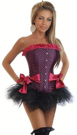 Daisy Corsets Women's Pin-Up Doll Burlesque Corset and Pettiskirt - Large