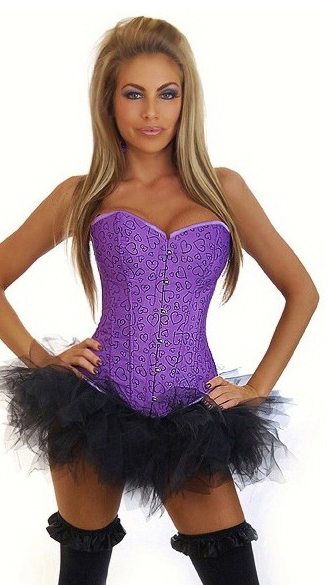 Daisy Corsets Women's Valentine Sweetheart Burlesque Corset and Pettiskirt - Large for Mardi Gras