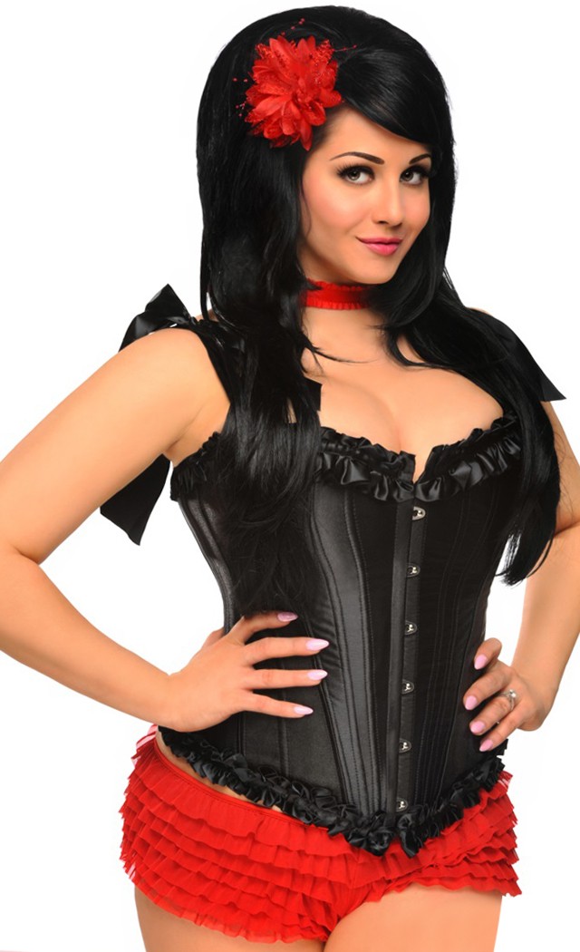 Daisy Corsets Women's Plus Size Black Tie-Strap Burlesque Corset - 2X