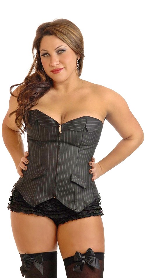 Daisy Corsets Women's Plus Size Board Room Babe Pinstripe Corset - 2X