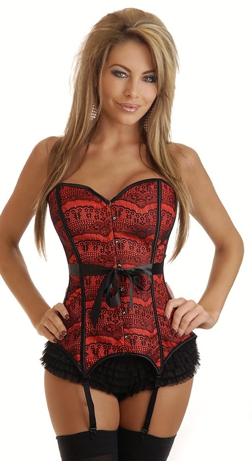 Daisy Corsets Women's Strapless Red Lace Fantasy Corset - 2X for Valentines Day