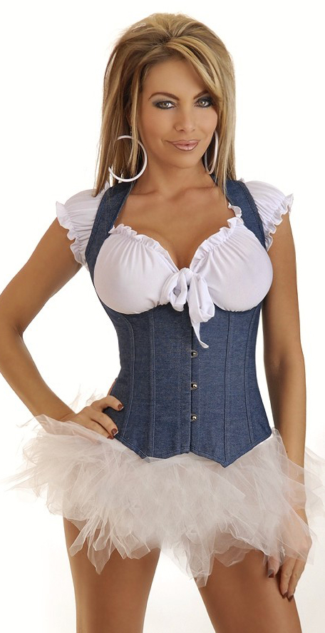 Daisy Corsets Women's Denim Dream Underbust Corset and Pettiskirt - 2X