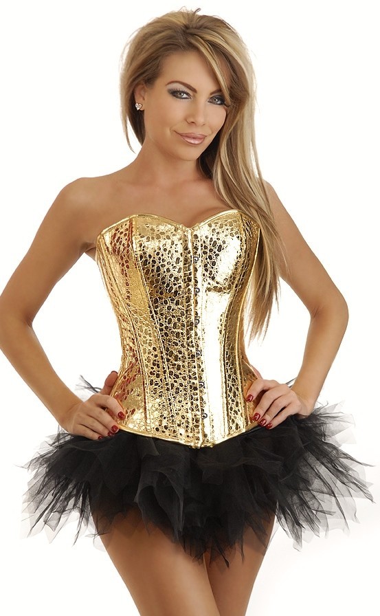 Daisy Corsets Women's Golden Nugget Burlesque Corset and Pettiskirt - 2X