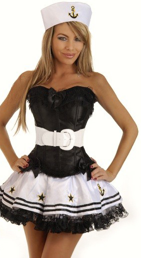 Daisy Corsets Women's 4 PC Sexy Sailor Costume - Large