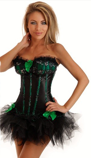 Daisy Corsets Women's Sequin Seduction Burlesque Corset and Pettiskirt - 2X