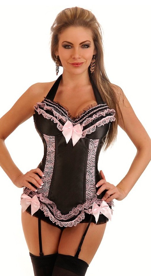 Daisy Corsets Women's Ruffles and Lace Underwire Halter Corset - Medium