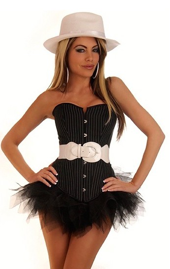 Daisy Corsets Women's 4 PC Sexy Gangster Costume - 2X