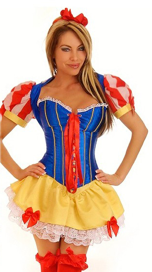 Daisy Corsets Women's 4 PC Sexy Snow White Costume - Large