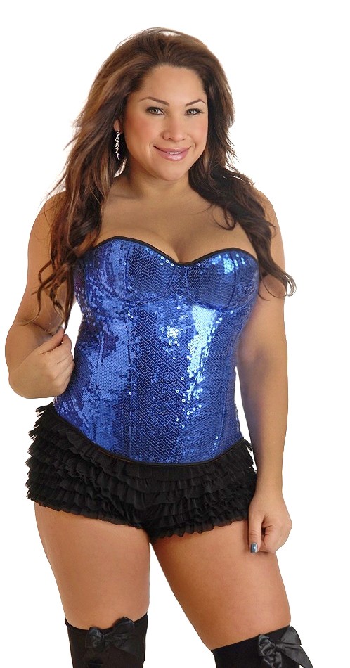 Daisy Corsets Women's Plus Size Sequin Underwire Zipper Corset - 2X