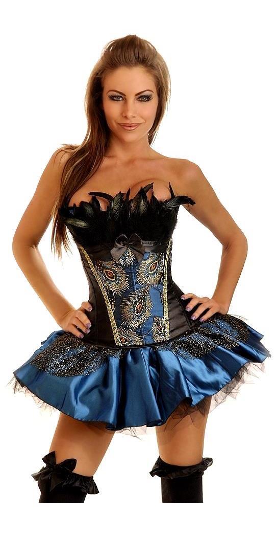 Daisy Corsets Women's 2 PC Pin-Up Peacock Costume - 2X