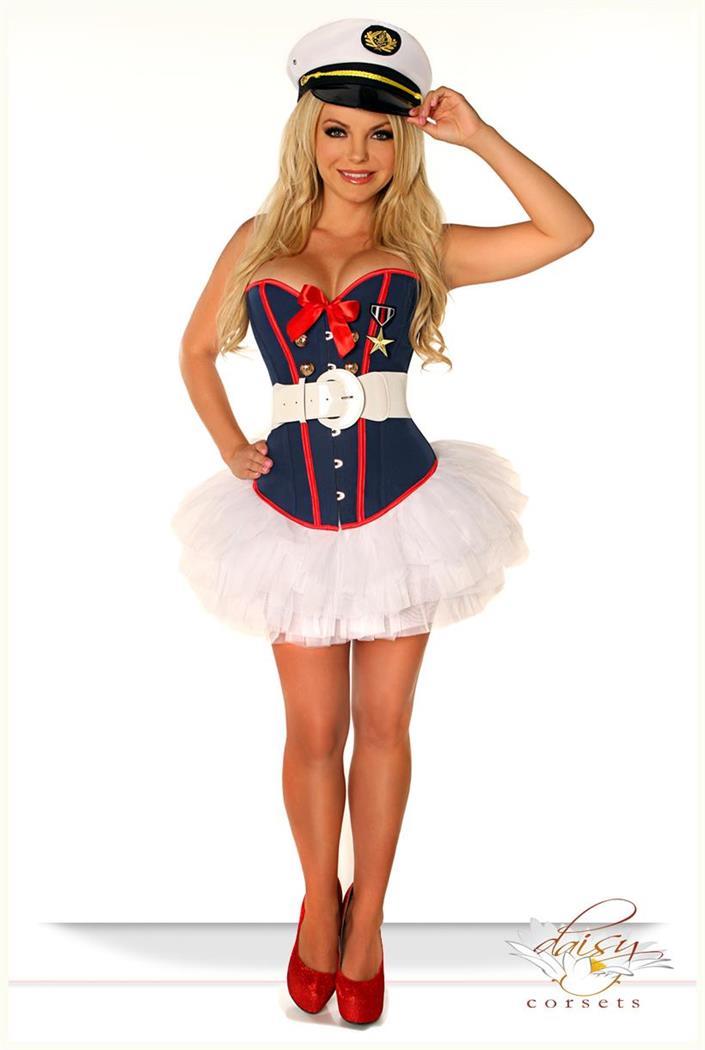 Daisy Corsets Women's 4 PC Sexy Marine Costume - 2X