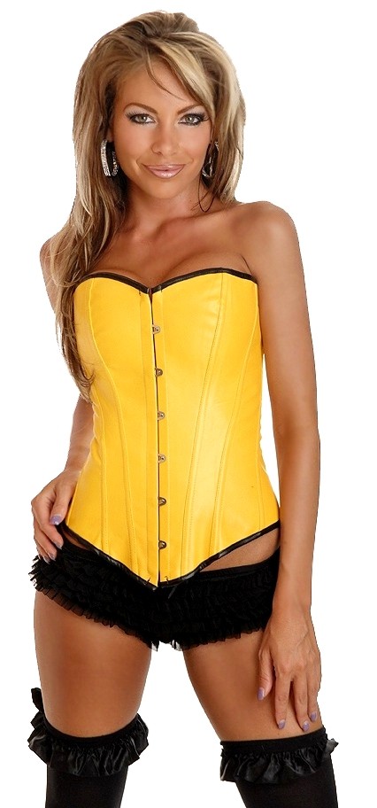 Daisy Corsets Women's Yellow Ravewear Faux Leather Corset - 2X